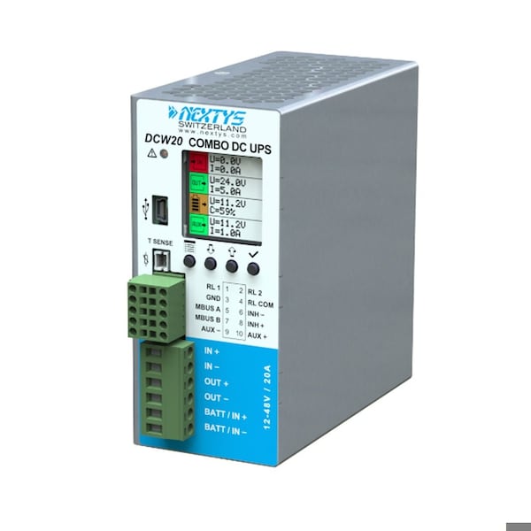 Automation Systems Interconnect UPS For 12V, 24V, 48V Operation, DC to DC Converter Capability, User Programmable, 20A, 12 - 48 VDC ASIDCW20 - main